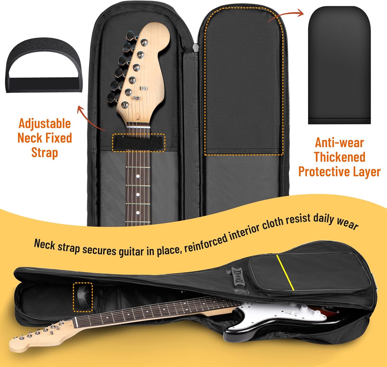 Detalle 2 de CAHAYA Electric Guitar Bag Gig Bag with 6mm Padding