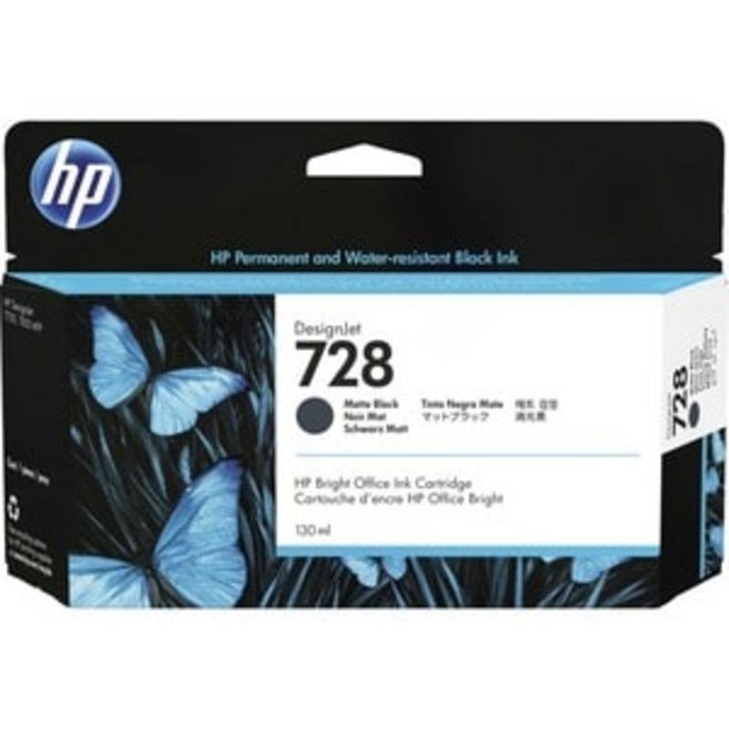 Detalle 2 de Cartucho HP DesignJet 728 negro mate 130 ml – rendimiento profesional para impresión CAD