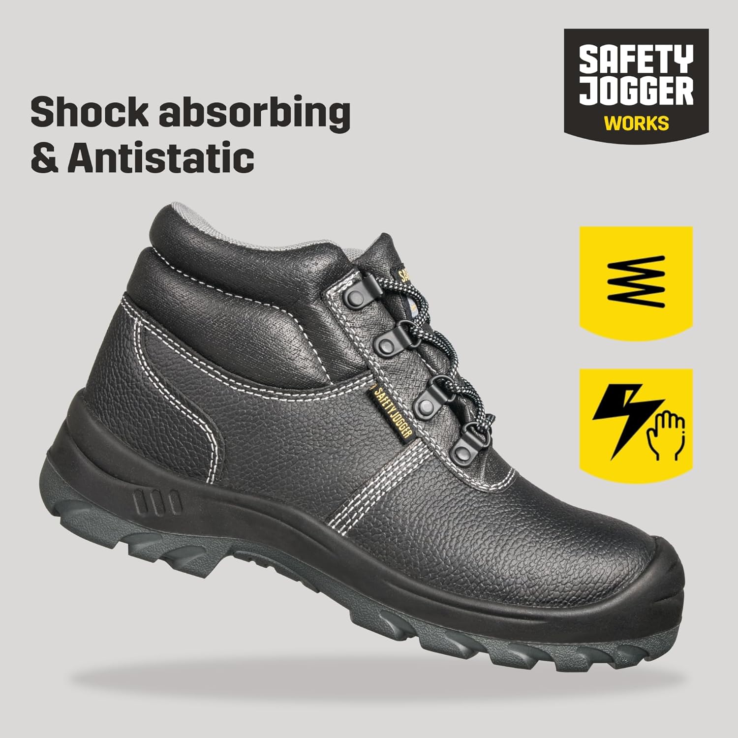 Thumbnail 6 de SAFETY JOGGER Bestboy Schwarz – leichter Arbeitsschuh mit Stahlkappe und S3/S1P