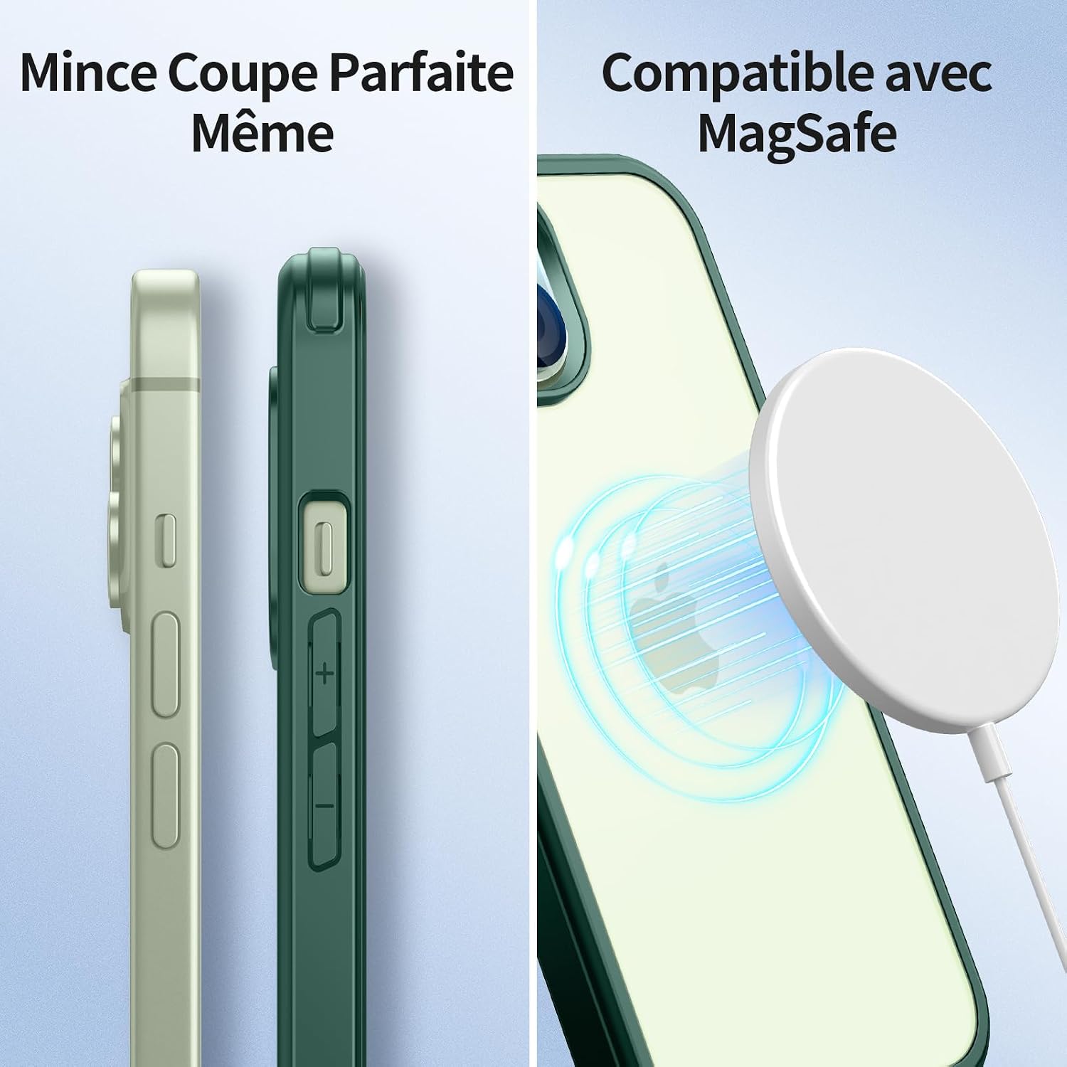 Thumbnail 6 de seacosmo Coque pour iPhone 15 Plus 6,7 Pouces – Protection intégrale verte avec verre trempé et bumper robuste