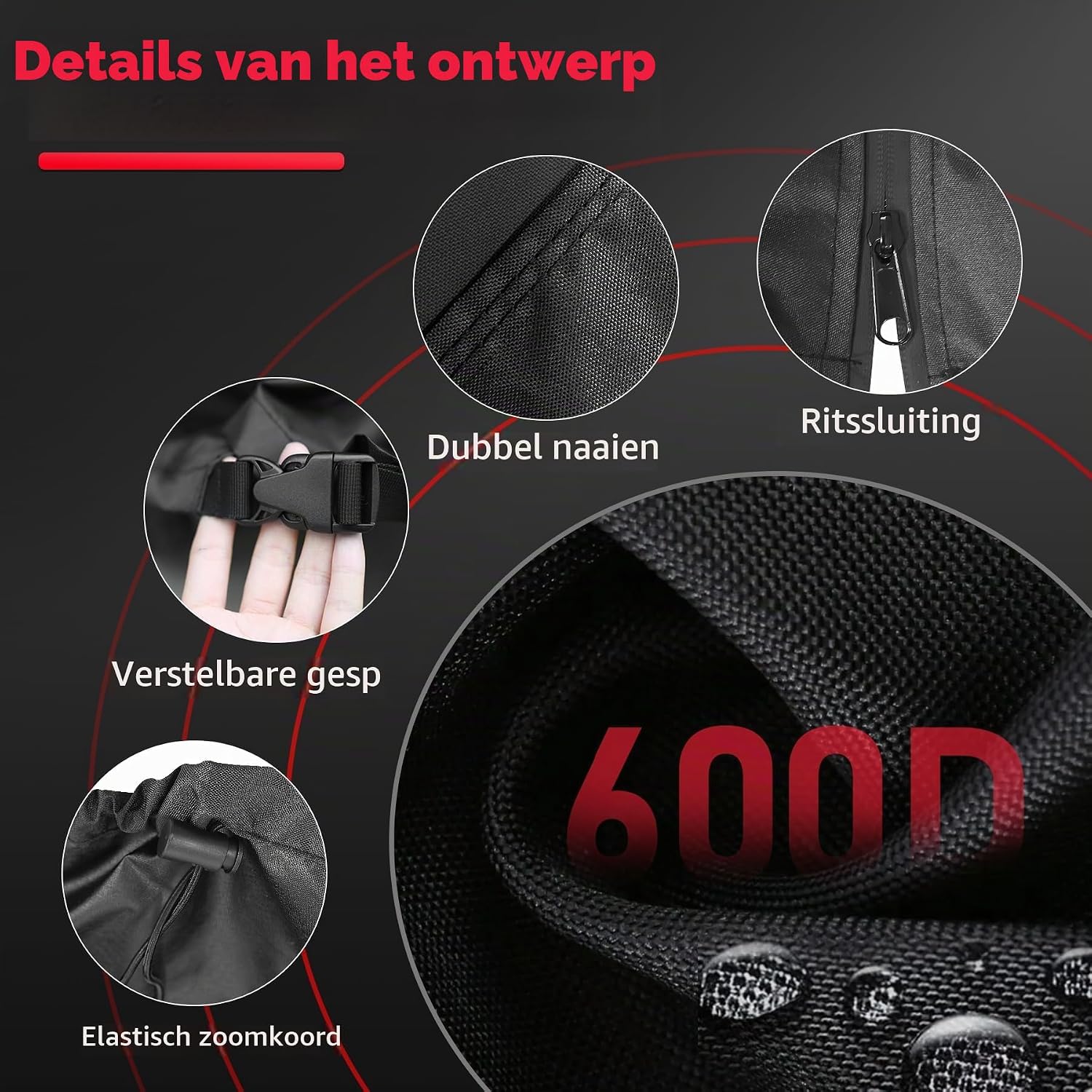 Detalle de Zettum 114x84x173 CM hoes voor hangstoel, waterdicht 600D Oxforddoek