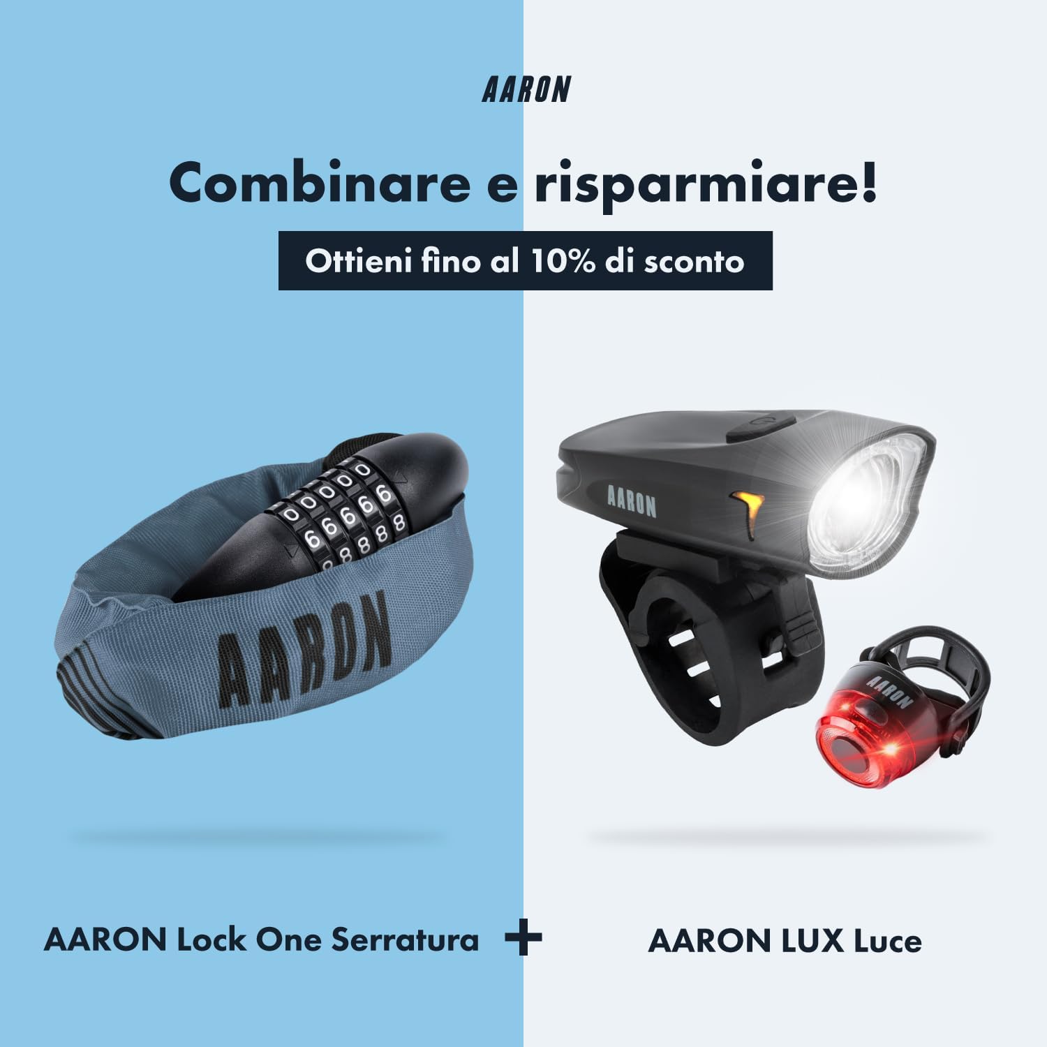 Detalle de AARON Lock One: Catena antifurto a combinazione 5 cifre per bici e veicoli leggeri