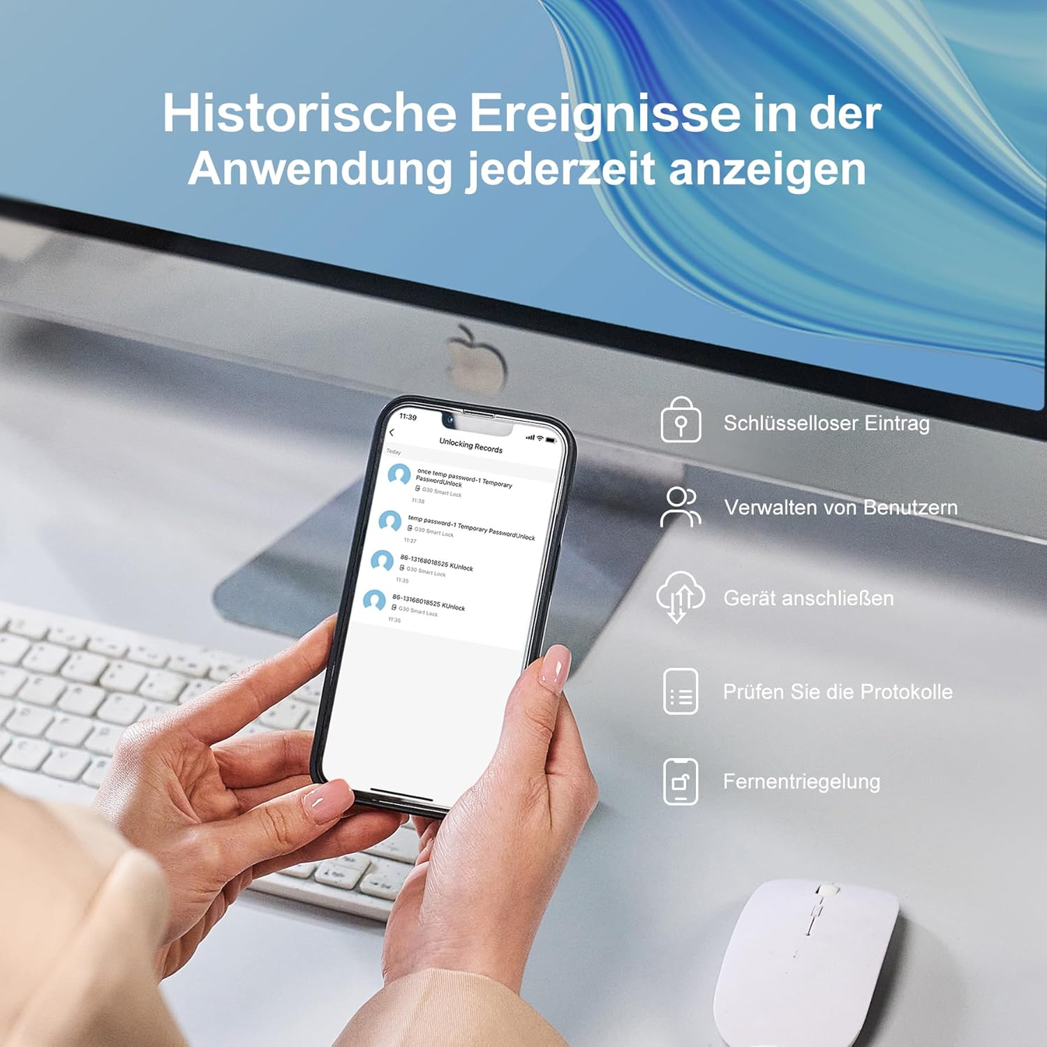 Thumbnail 6 de Lockin Smartes Türschloss G30 – WLAN & App-Steuerung, Auto-Lock, Alexa/Google-kompatibel