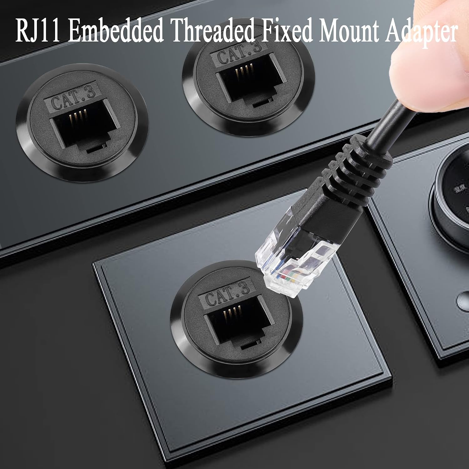 Thumbnail 4 de QIANRENON RJ11 6P4C 埋め込みパネルマウントアダプター メス-メス・ねじ固定