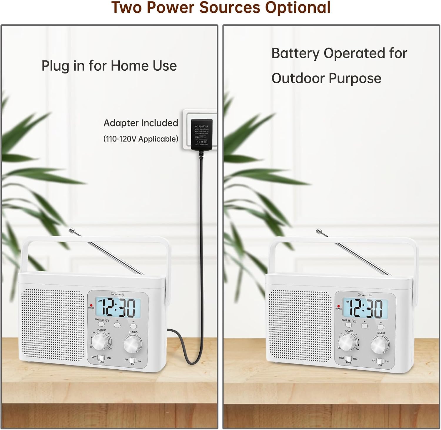 Thumbnail 4 de DreamSky DS6226 Portable AM/FM/Shortwave Radio with Large Dial and LCD Clock