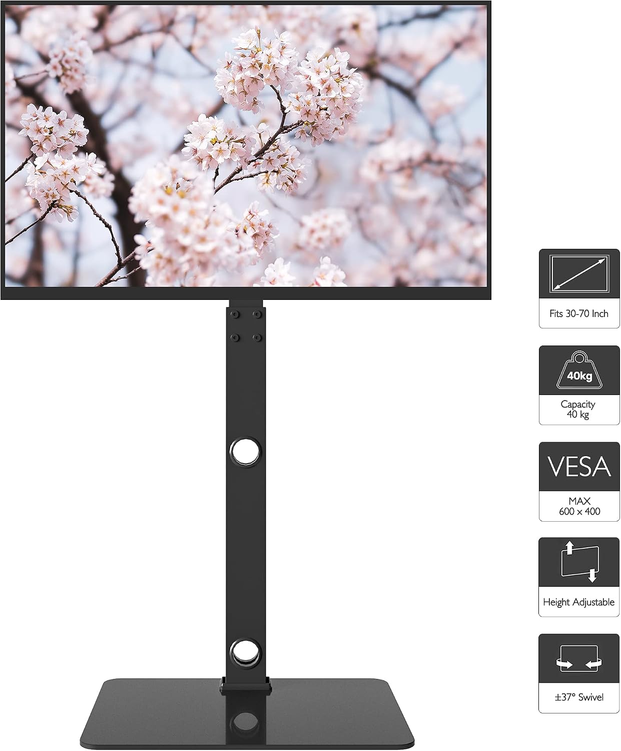 Thumbnail 6 de BONTEC tv-vloerstandaard voor 30 tot 70 inch, verstelbaar en draaibaar