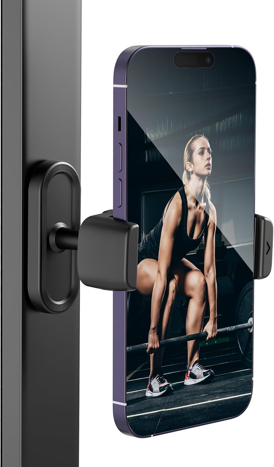 Detalle de FungSun Magnetic Gym Phone Holder 360° Adjustable — Secure Phone Mount for 4.7–6.5" Screens