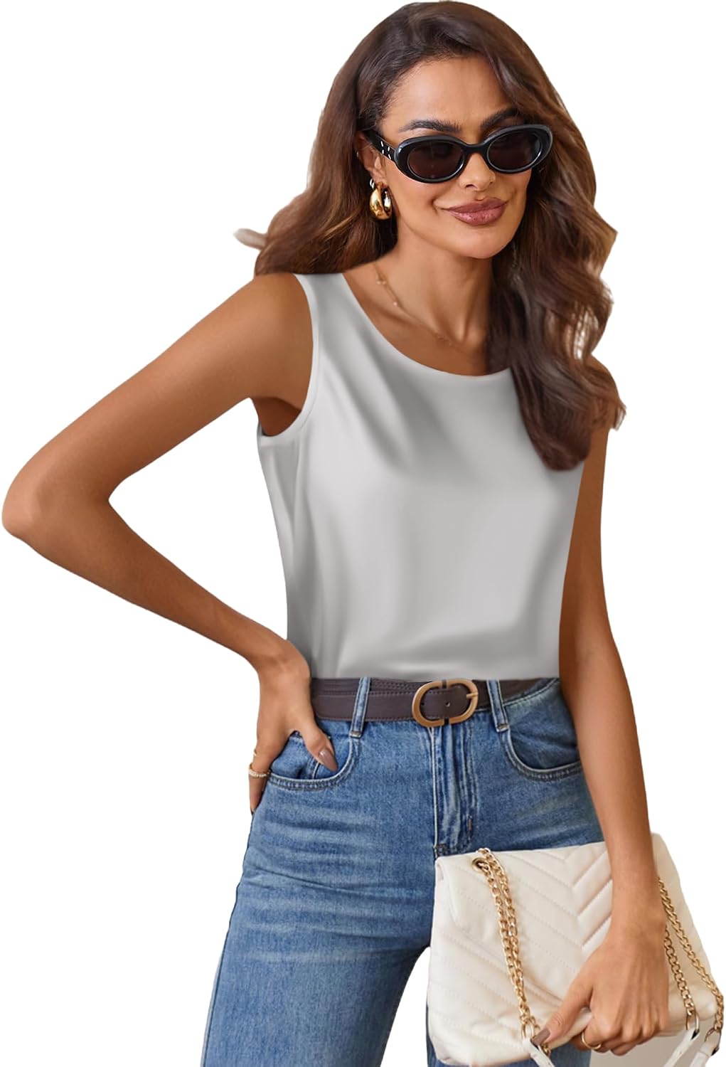 Detalle de Zeagoo Top in Raso da Donna