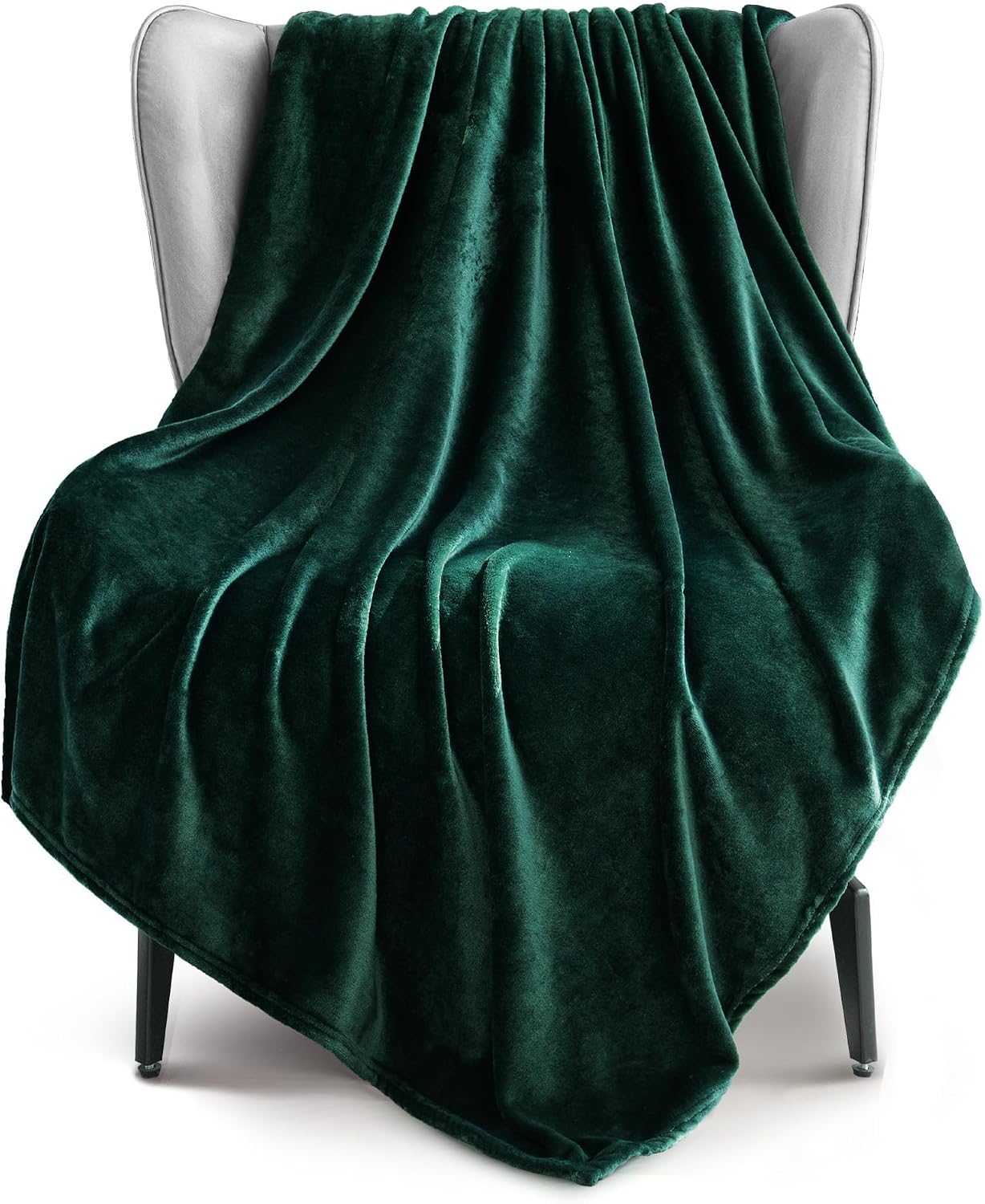Detalle de Exclusivo Mezcla FBA_SFTB-GE5070 Fleece Throw Blanket, Forest Green, 50 x 70 in