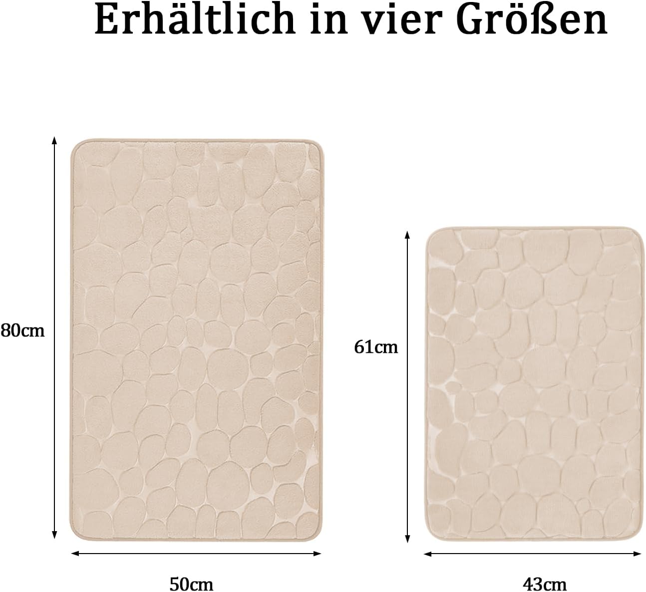 Thumbnail 1 de chakme Tapis de bain en mousse à mémoire de forme 50 x 80 cm beige