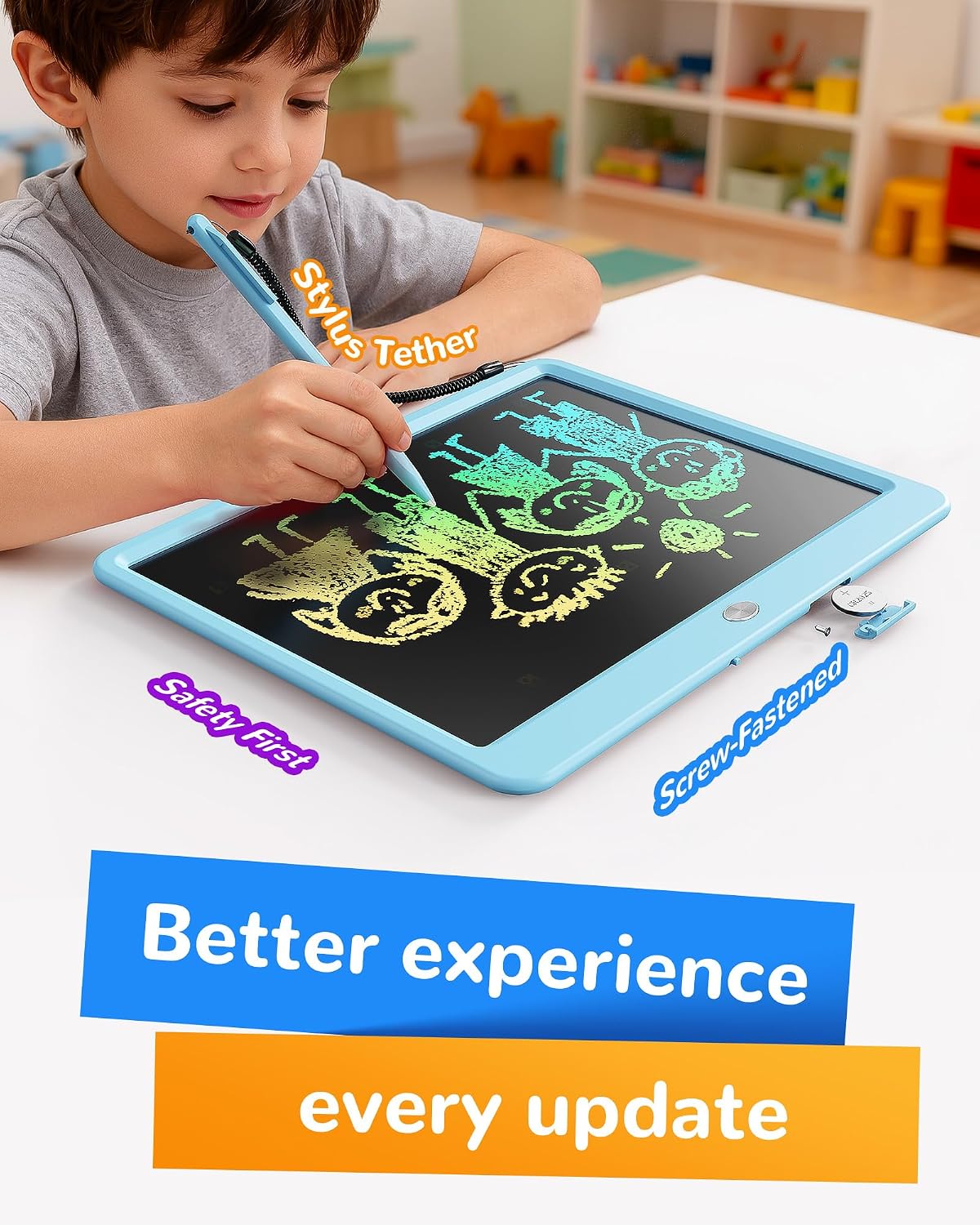 Thumbnail 2 de KOKODI 12-Inch Colorful LCD Writing Tablet for Kids (Blue) — Erasable Doodle Board