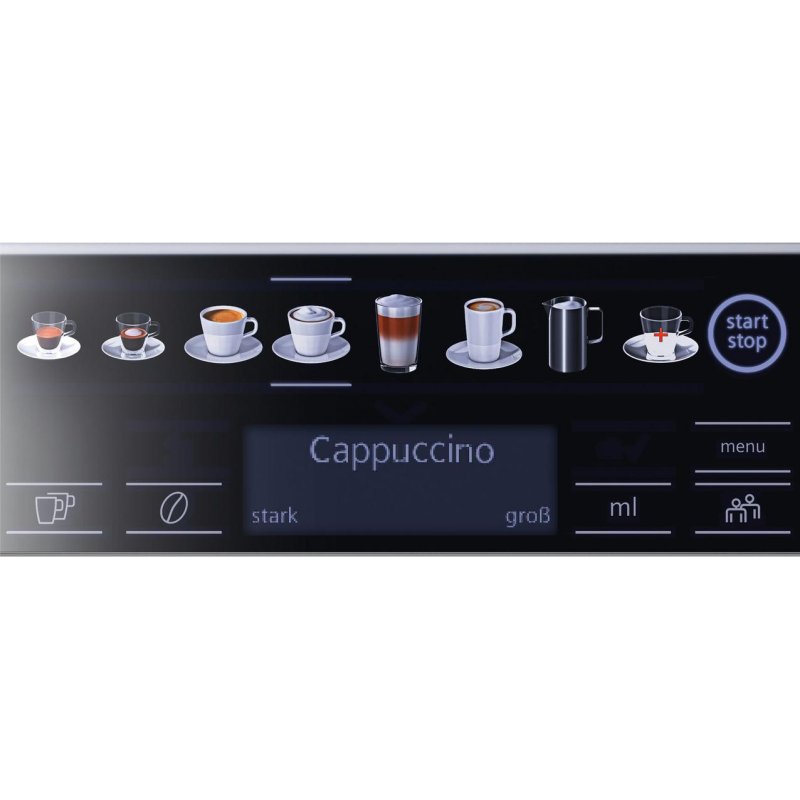 Detalle de Siemens EQ.6 plus: cafetera espresso automática con molinillo integrado
