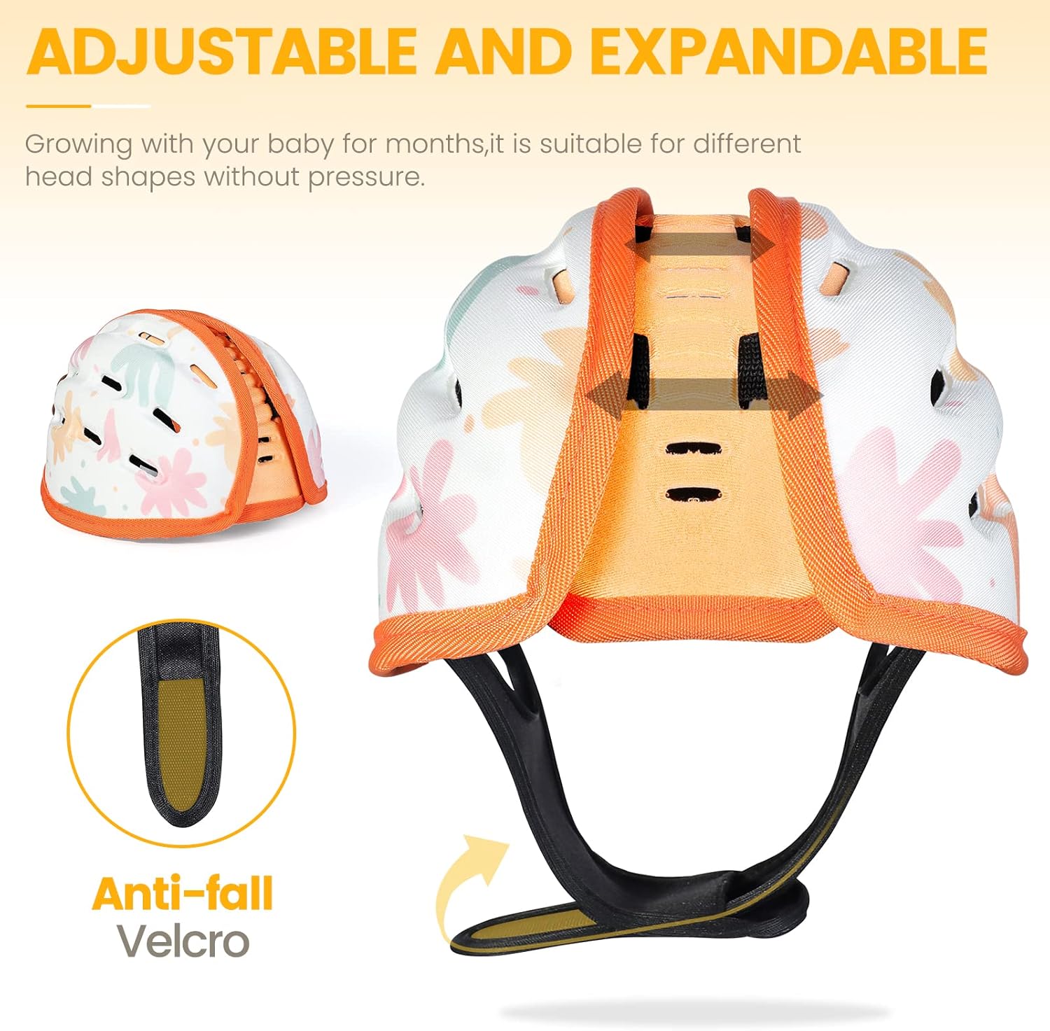 Thumbnail 1 de Orzbow Caschetto Primi Passi per Neonato – Protezione Leggera e Traspirante (6–24 mesi), Arancione Leone