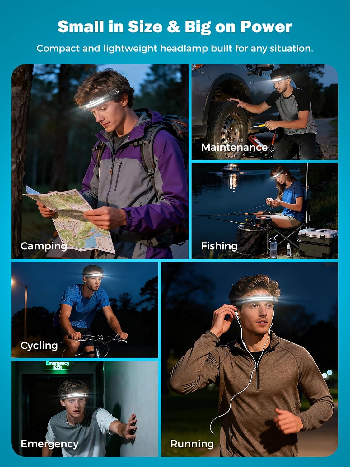 Detalle 2 de Smiling Shark Rechargeable Headlamp 2,400 mAh