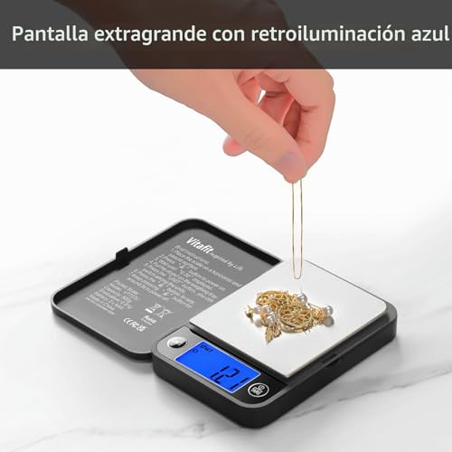 Thumbnail 6 de Vitafit Báscula de Precisión Digitale para Joiería y Cocina, 500 g x 0,01 g