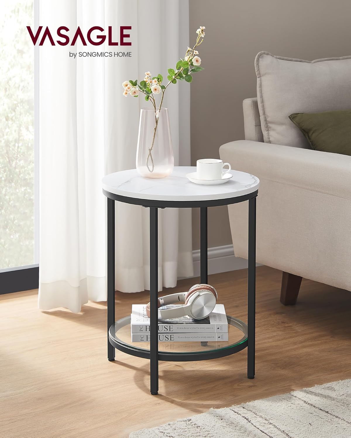 Detalle 2 de VASAGLE LET285B13 table d’appoint 45 x 55