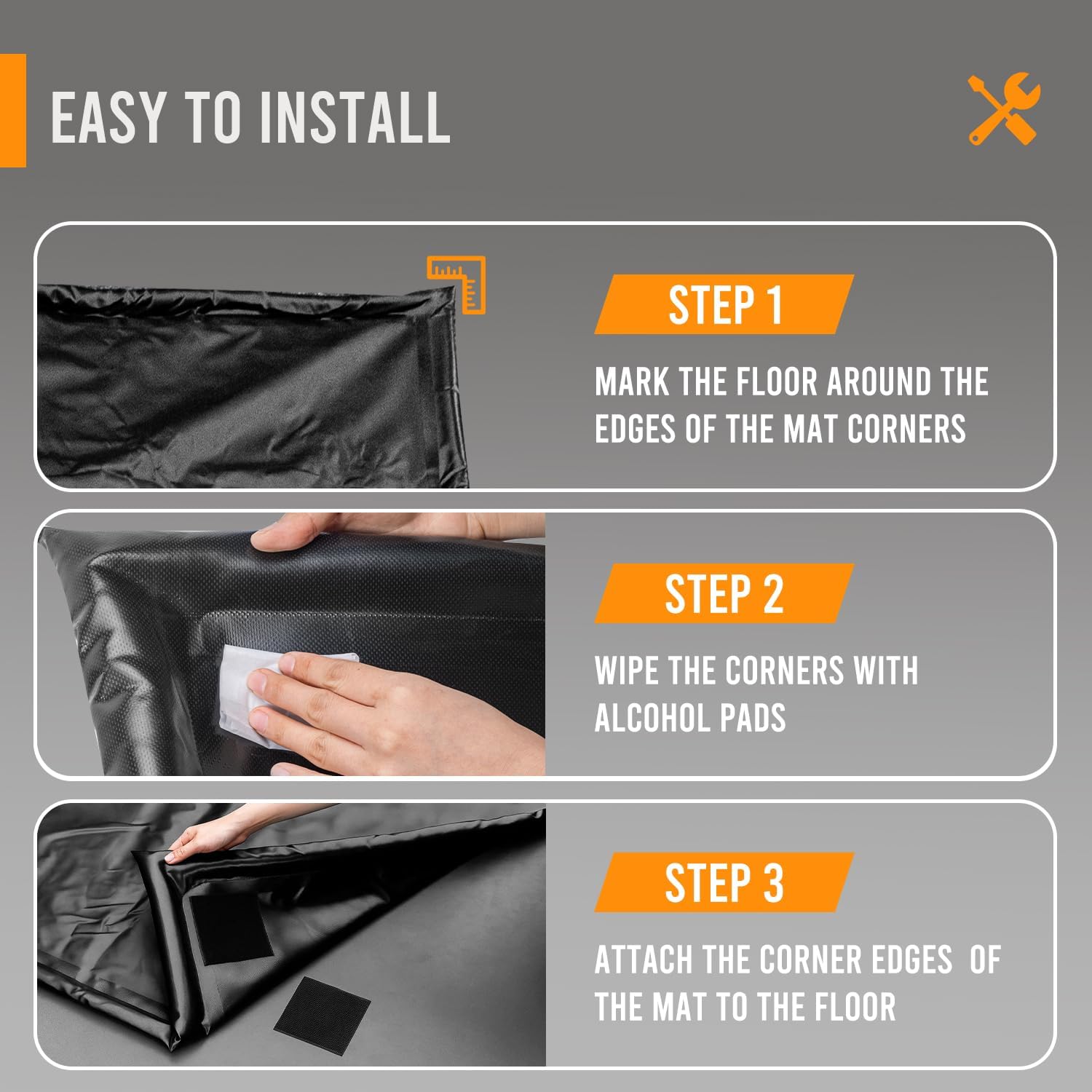 Thumbnail 4 de VUSIGN VS2057 Garage Containment Mat, 8'6" x 20', Waterproof PVC