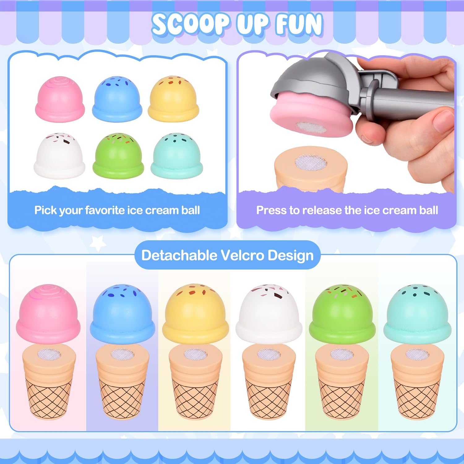 Thumbnail 6 de Gelateria in legno JOYSINTOY: set cucina giocattolo per bambini dai 3 anni
