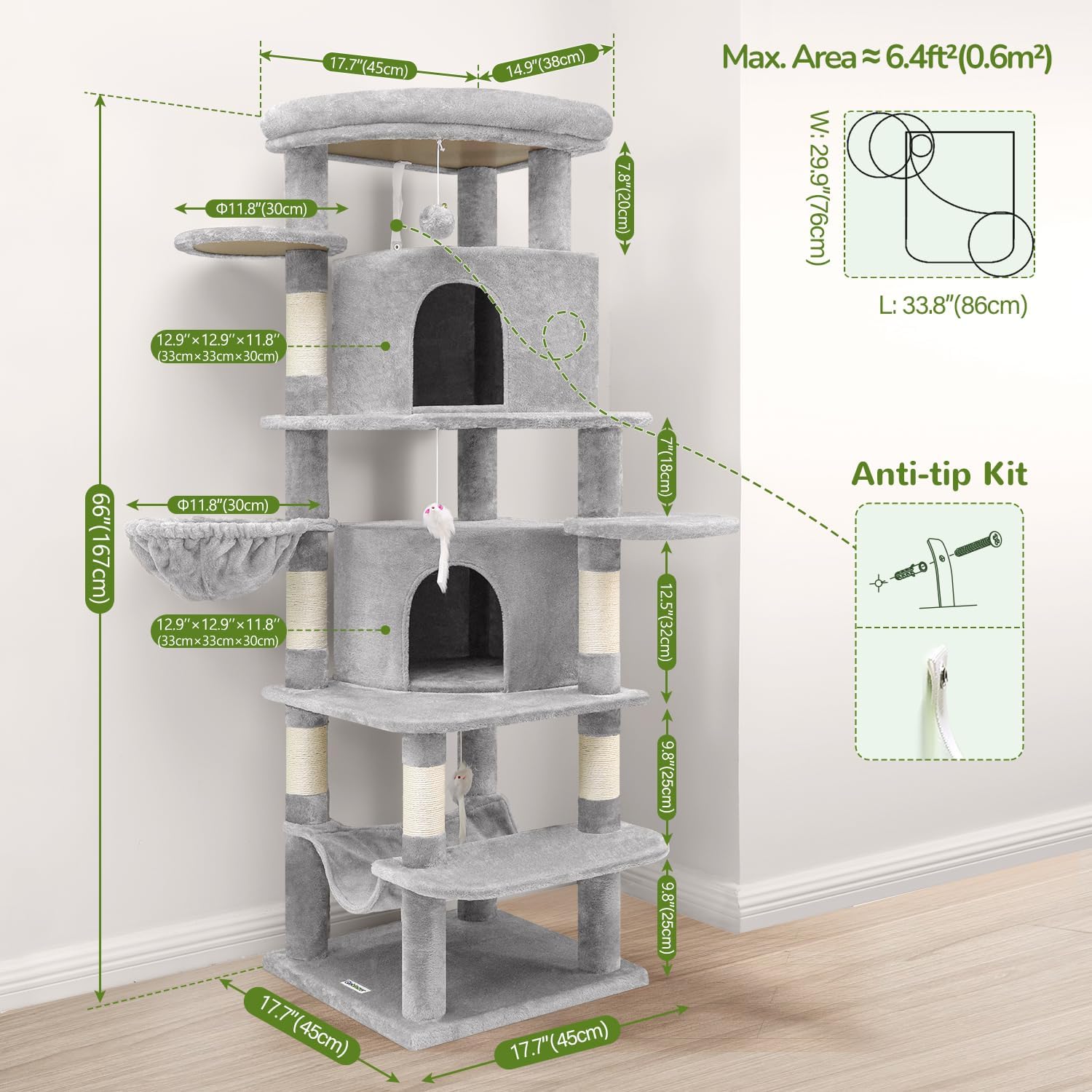 Thumbnail 6 de Globlazer Cat Tree, 66-Inch