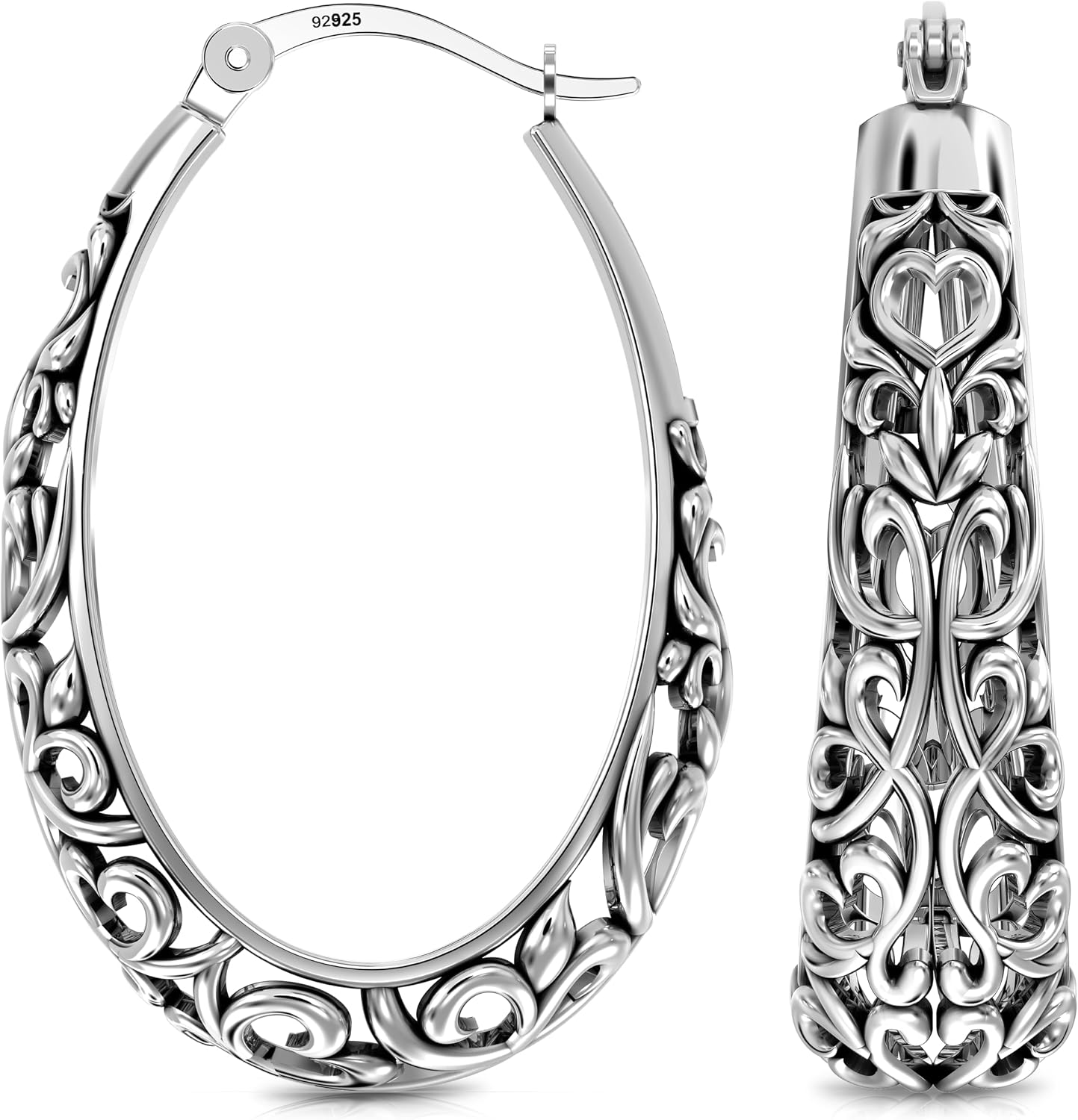 Thumbnail 2 de LeCalla 925 Sterling Silber Hoop Ohrringe