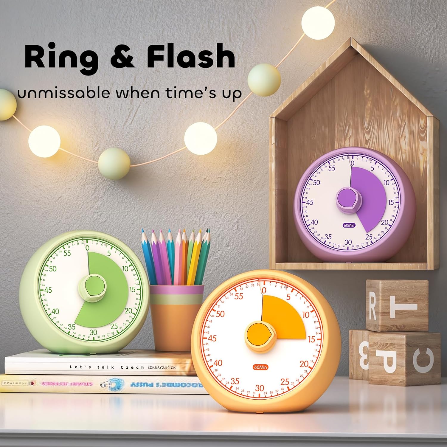 Thumbnail 3 de Conchstar Time Timer Visueller Timer für Kinder – 60 Minuten Countdown, ideal bei ADHS/Autismus | Lila