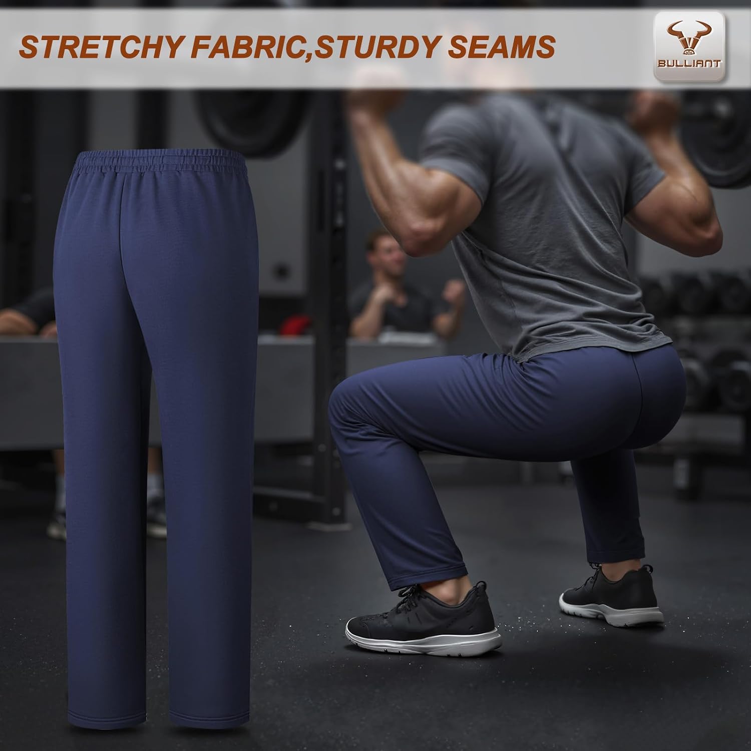 Detalle de BULLIANT Pantaloni Jogging da Uomo: versatili, resistenti e comodi fino al 5XL