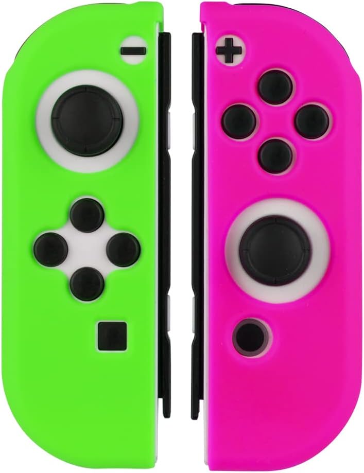 Detalle de アンサー ANS-SW154GP Switch Joy-Con用シリコンプロテクト Plus グリーン&ピンク