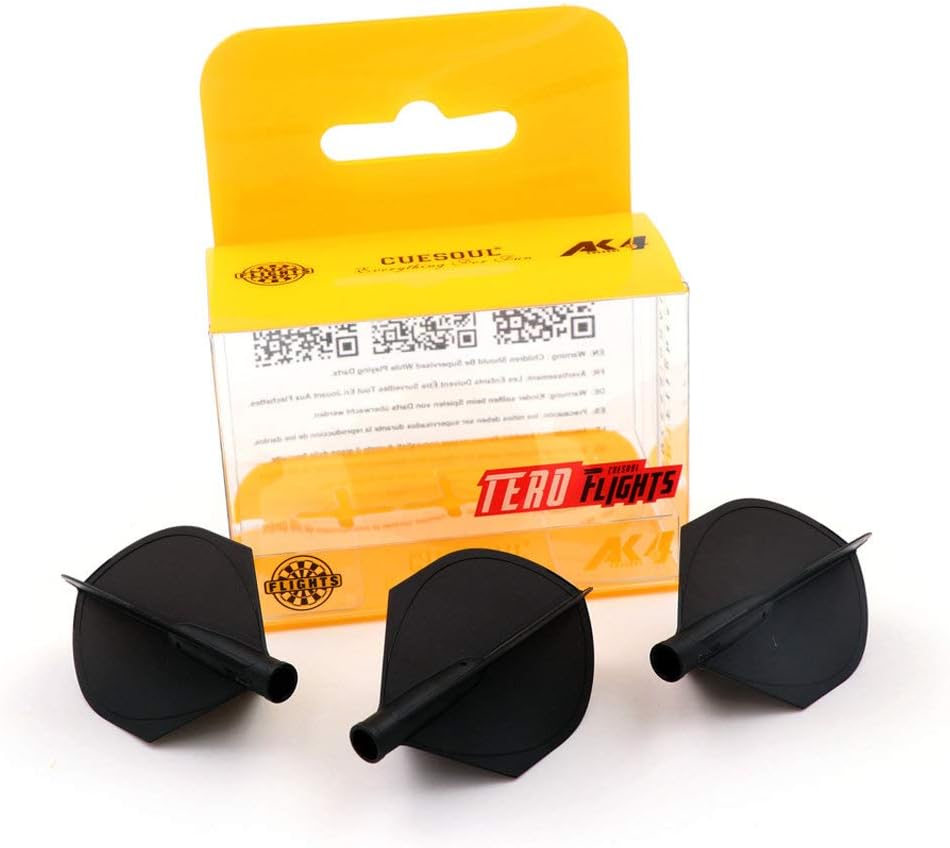 CUESOUL TERO AK4 – ensemble de 3 fléchettes flights Standard Slim (bouclier, noir)