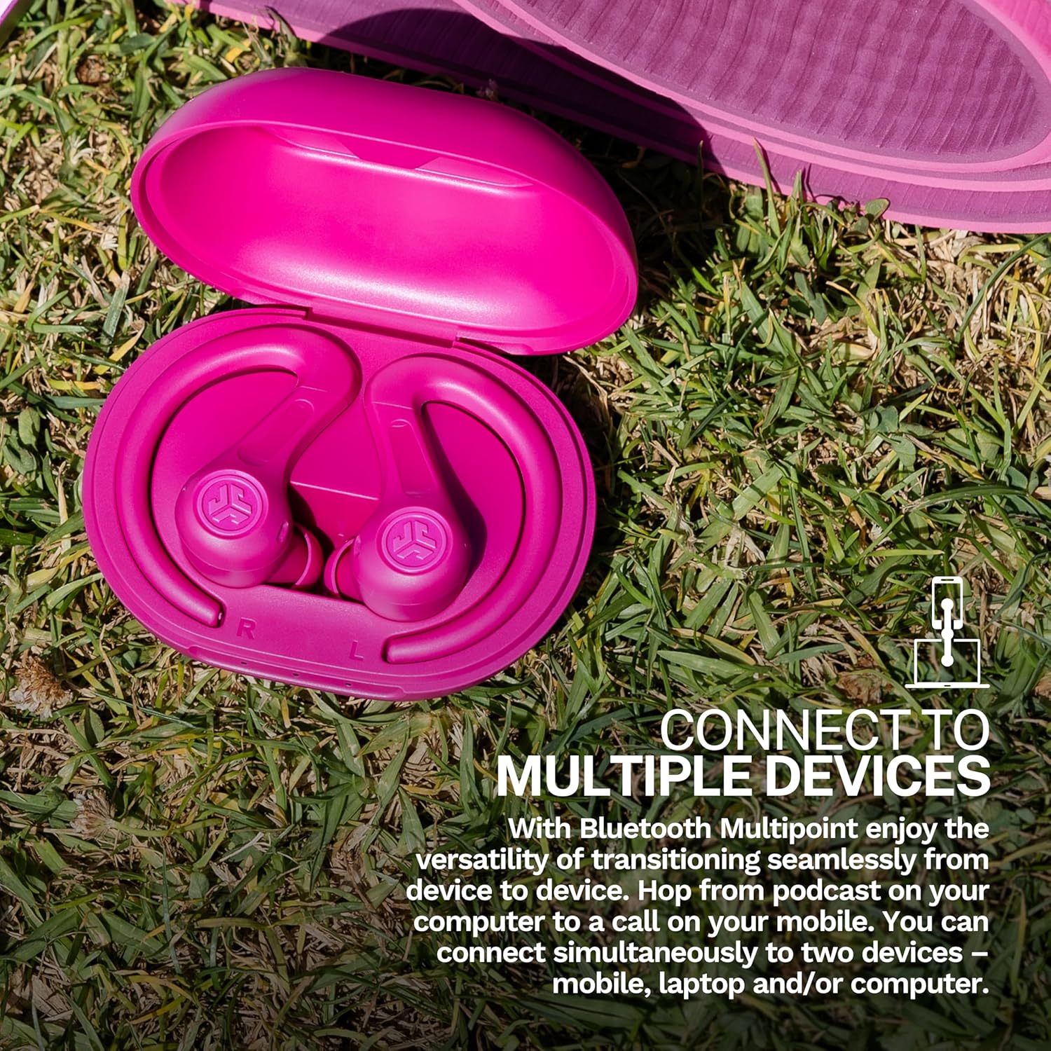 Thumbnail 4 de JLab JBuds Sport ANC 4 auricolari sportivi in-ear Bluetooth con ANC ibrida, fino a 60h e custodia USB‑C (rosa)