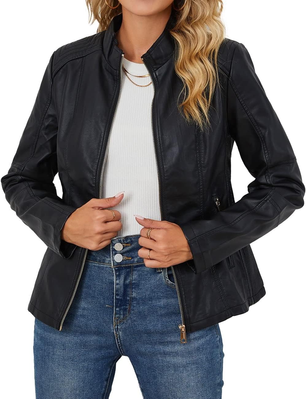 Imagen de Giolshon Chaqueta de Cuero Sintético Mujer en OfertitasTOP