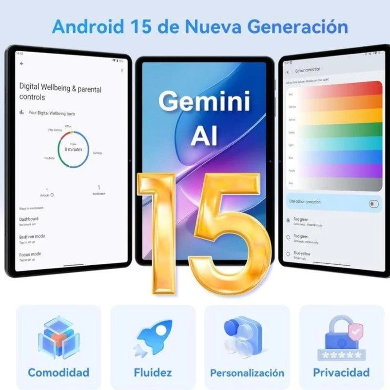 Detalle 2 de TABWEE T80 10.1" 128GB WiFi con Gemini AI 2.0