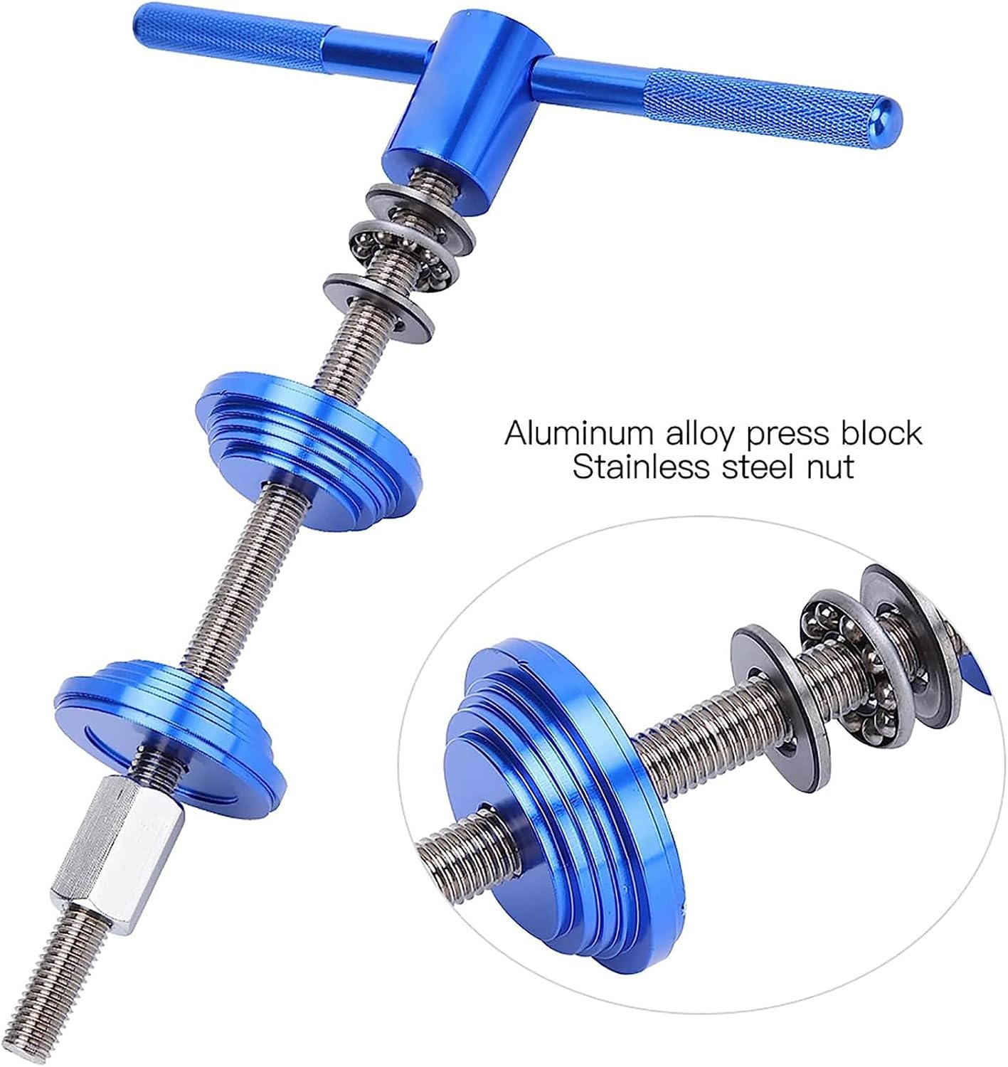 Detalle de BIGP persgereedschap voor fietsheadsets en BB-lagers van aluminium