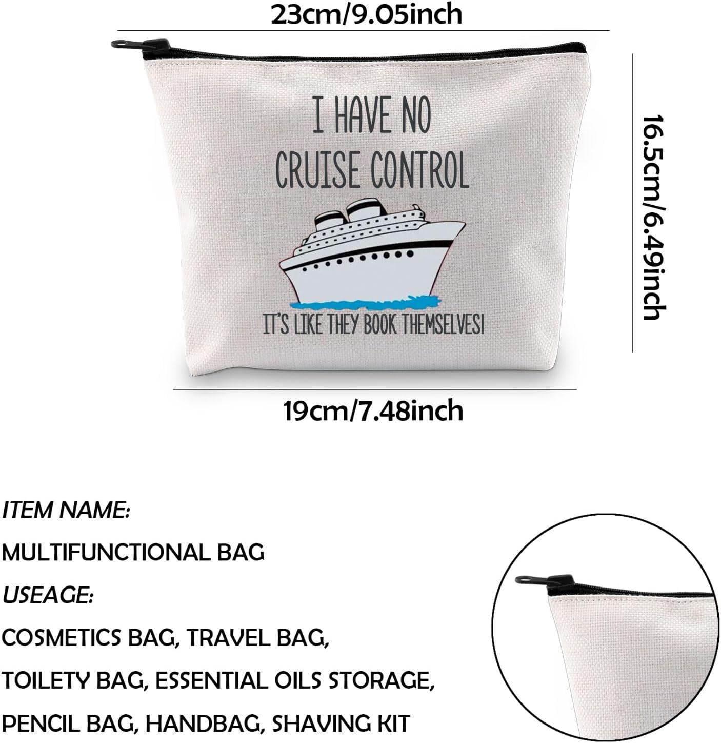 Detalle 2 de KUIYAI Cruise Control Gift Makeup Bag