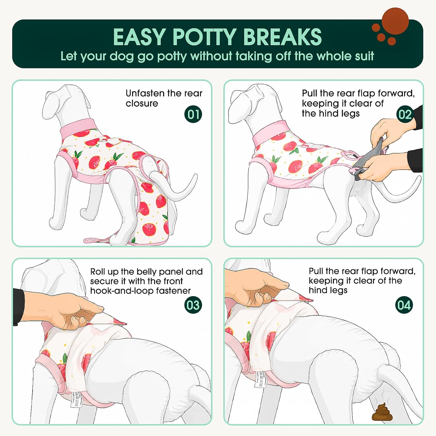 Detalle 2 de Kuoser Recovery Suit for Dogs & Cats After Surgery (Cone Alternative) — Dog Abdominal Wounds Recovery Shirt