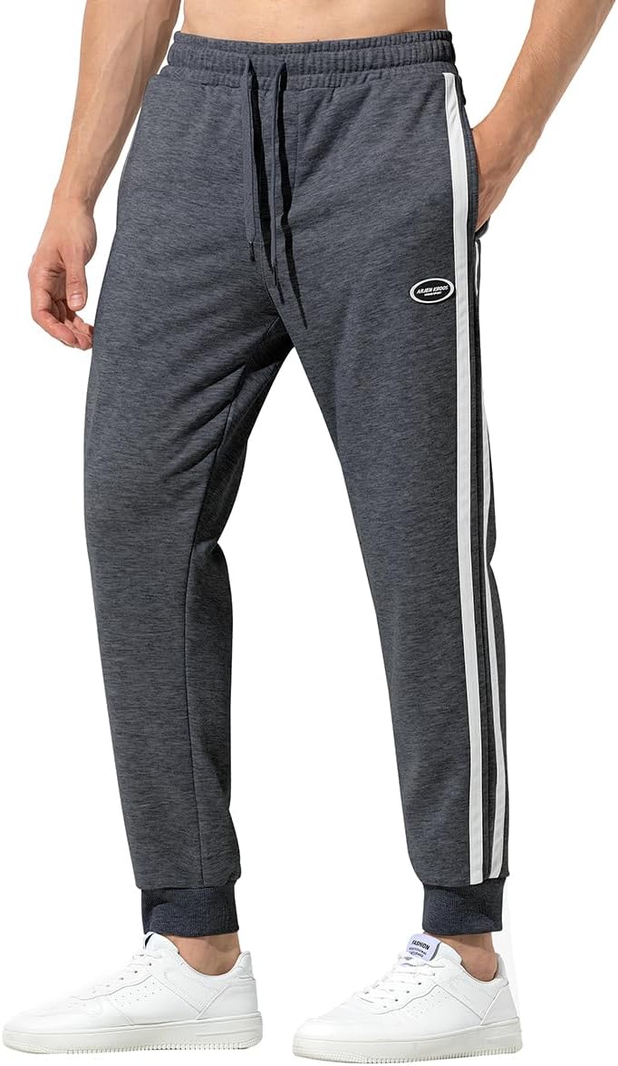 Detalle de Mauro Kane Mens Joggers: Lightweight Slim Jogging Trousers with Pockets
