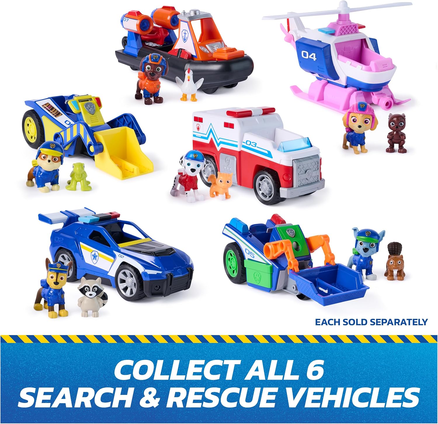 Detalle 2 de Paw Patrol Search & Rescue Chase Rescue Cruiser Vehicle with 2 Figures (Pull-Back Action) – Kids Toy for Ages 3+