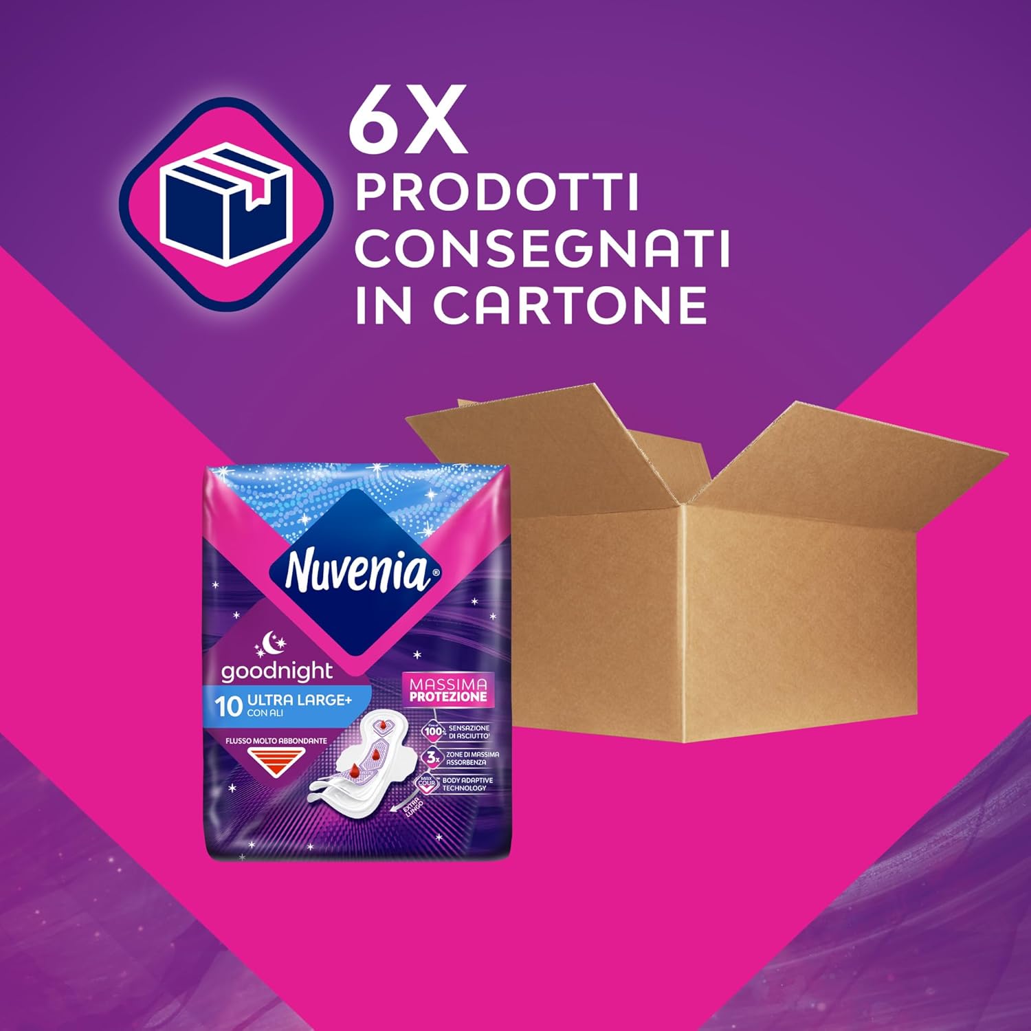 Thumbnail 1 de NUVENIA Ultra Notte Ali 60 Assorbenti – Maxi Scorta per Protezione Notturna