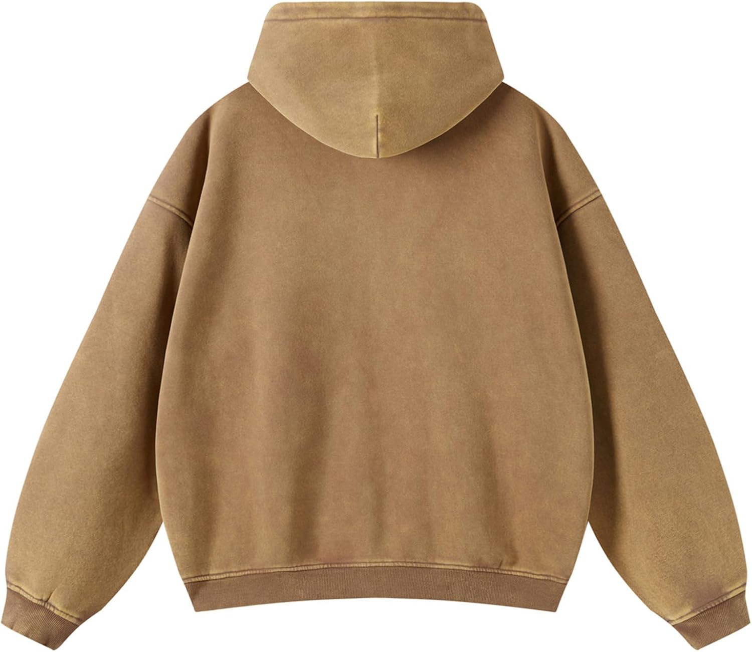 Detalle de HOUZONIY Herren Fleece-Kapuzenpulli mit durchgehendem Reißverschluss – Oversized Zip Hoodie Y2k Hip Hop Stil