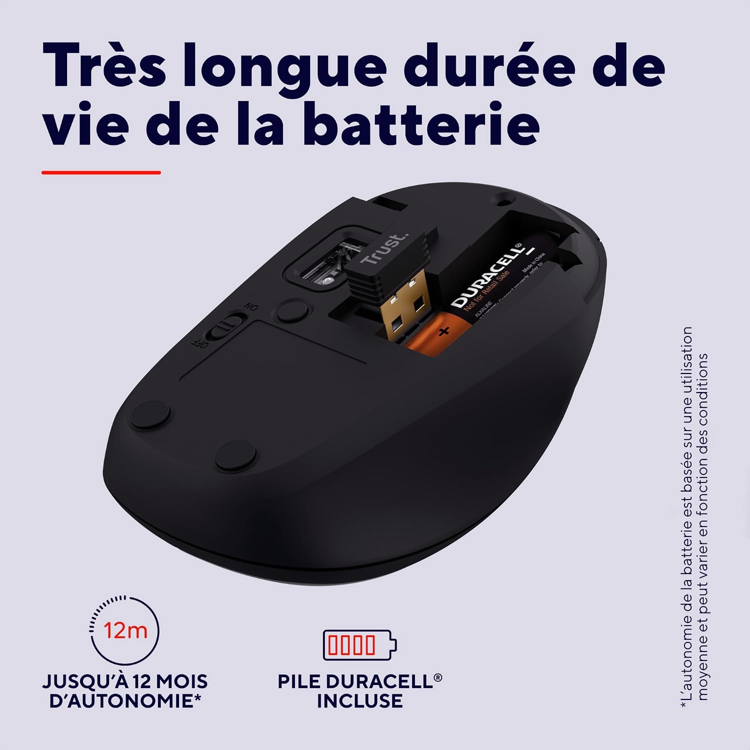 Detalle de Trust Yuki Souris sans Fil Silencieuse Compacte : Multi-plateformes, Ambidextre et 75% Plastique Recyclé