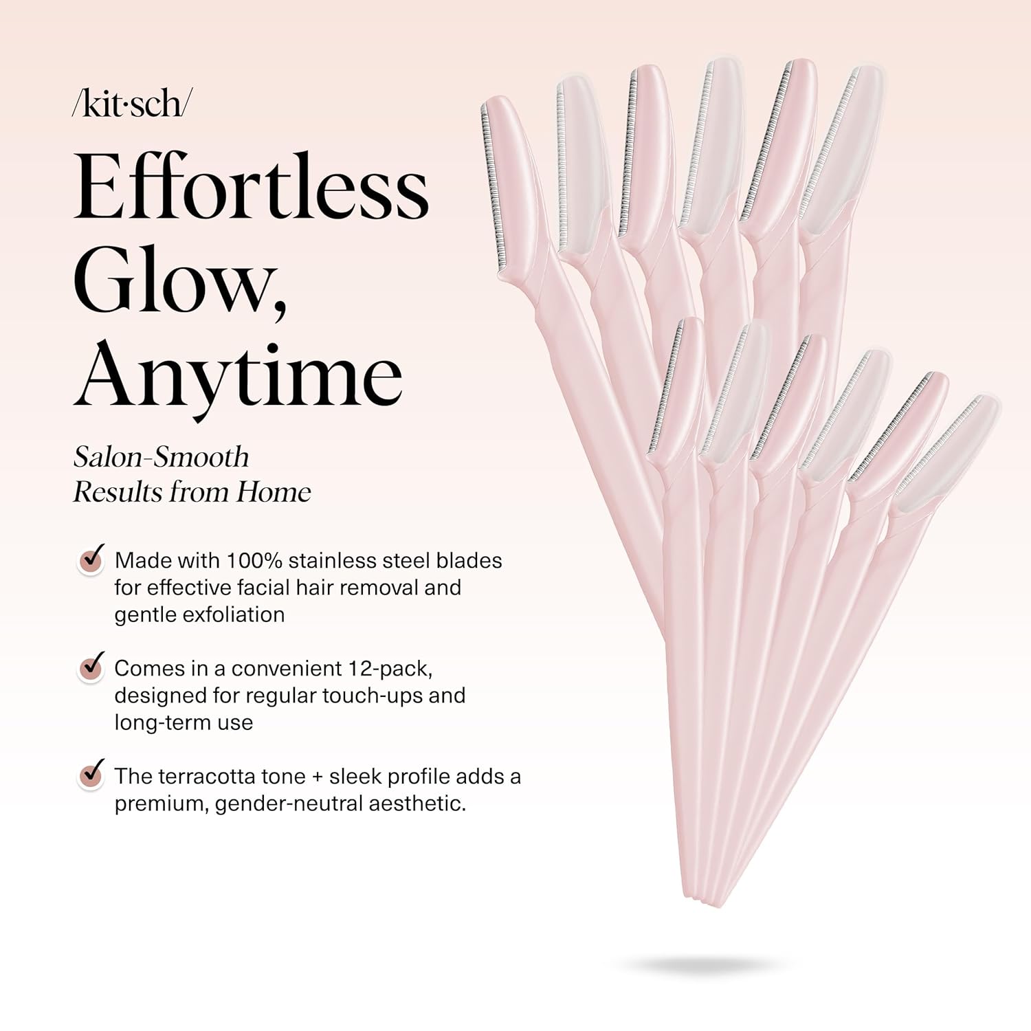 Thumbnail 1 de Kitsch Dermaplaning Tool – 12 Rasiermesser für das Gesicht (Dermaplaning, Augenbrauen)