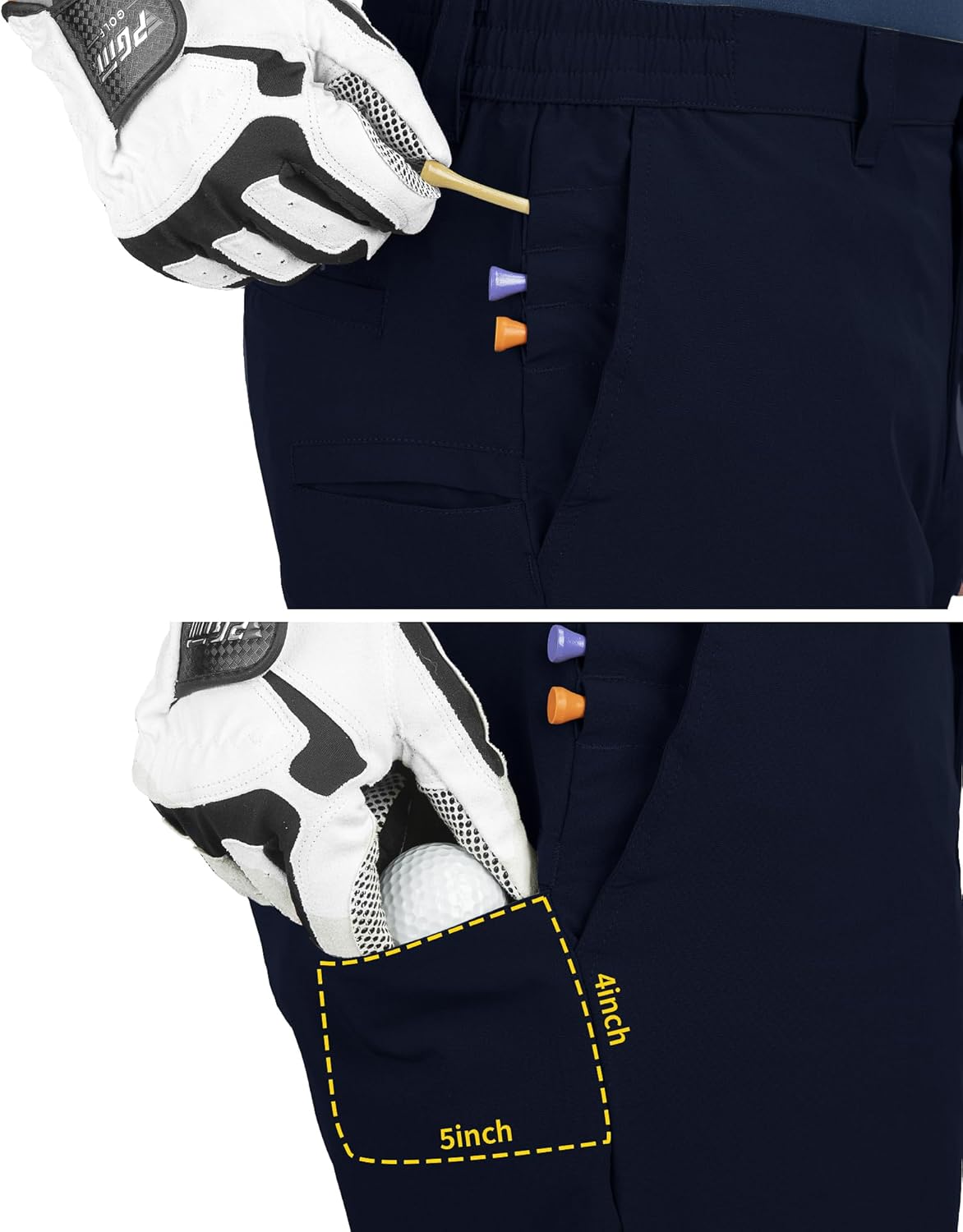 Detalle de 33,000ft Men's Golf Shorts 9" Dry Fit Stretch UPF 50+ Lightweight Bermuda Shorts
