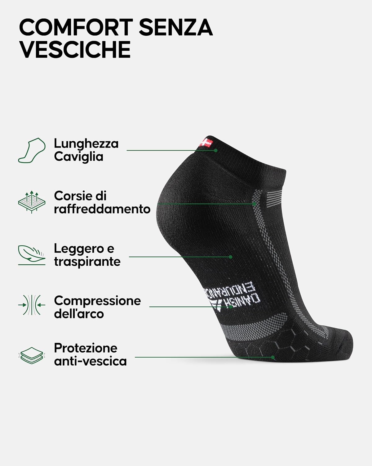 Thumbnail 2 de DANISH ENDURANCE Calzini Corti da Corsa: 5 Paia, Antivesciche e Comfort per Running