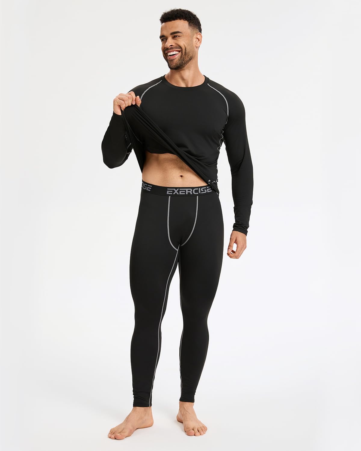 Detalle de Celfaeree 4-Pack Men's Compression Leggings, Thermal Athletic Base Layers