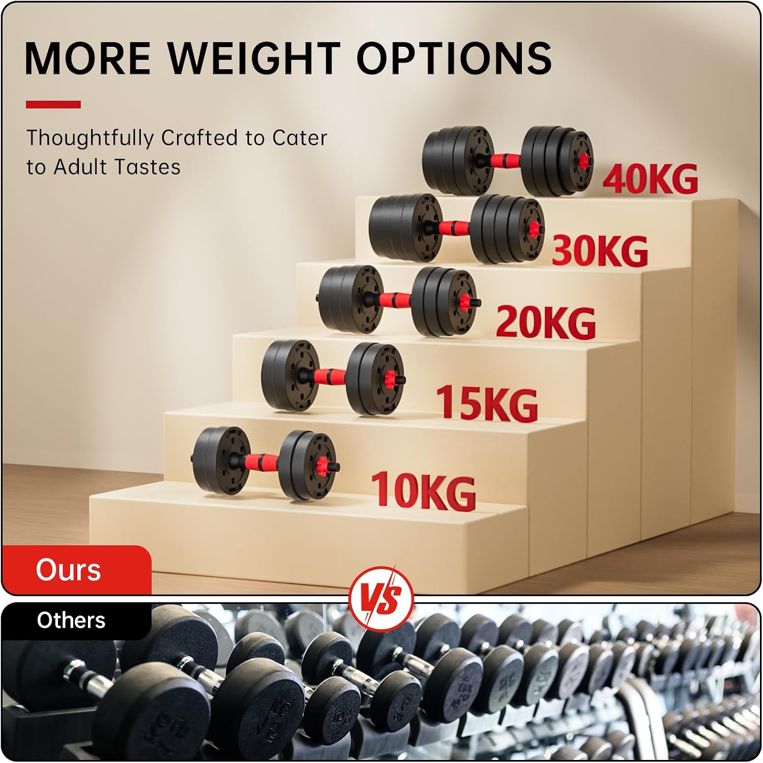 Detalle 2 de BCBIG Adjustable Dumbbells for Home Gym ๐๏ธโ