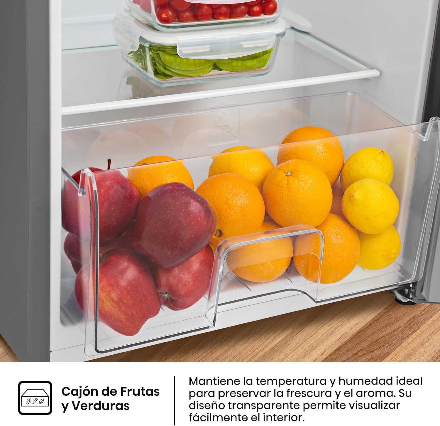 Detalle de Hisense RR220D4BDE: Frigorífico 1 Puerta 165 L, Inox, con Cycle Defrost