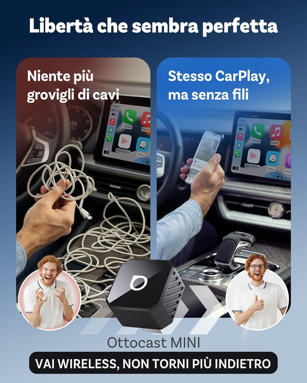 Thumbnail 6 de Ottocast Mini Cube 3.0: Adattatore CarPlay Wireless USB-C ultra mini per auto (memoria doppia e OTA)
