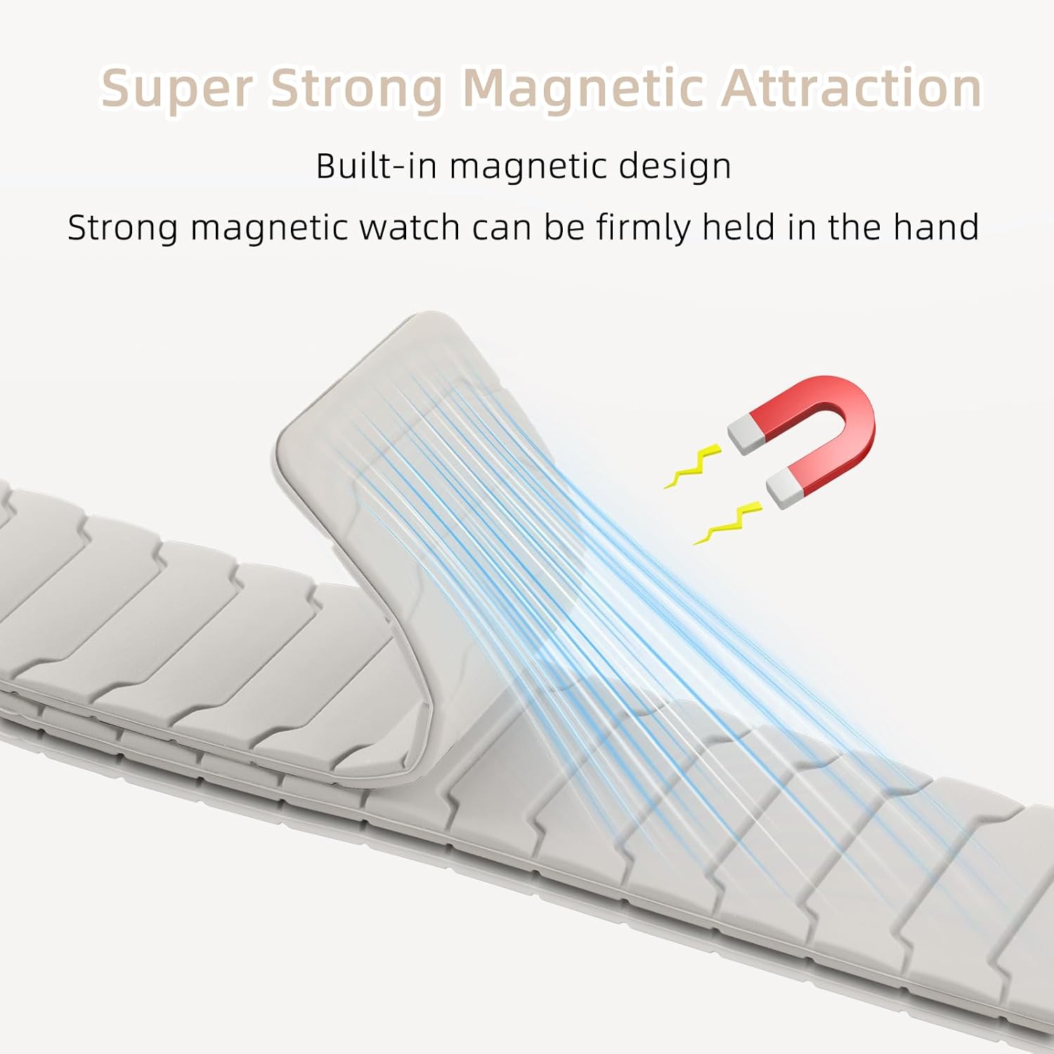 Detalle de Hinnwer Magnetic Strap for Samsung Galaxy Fit 3 – Strong Silicone Dual Magnetic Sport Bands (Starlight)