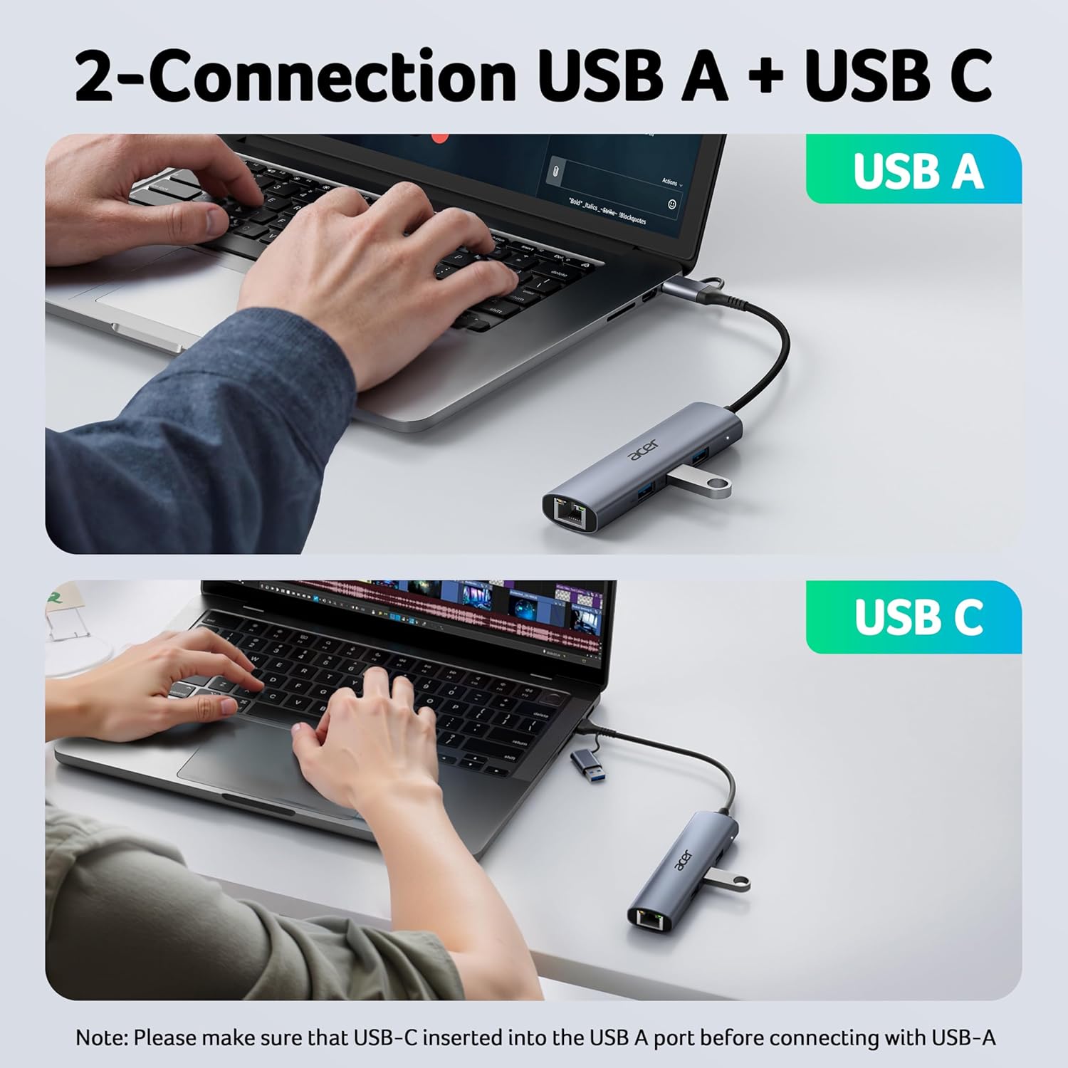 Thumbnail 4 de Acer USB-C Ethernet Adapter & USB Hub with 3x USB 3.0 Ports and 1Gbps RJ45