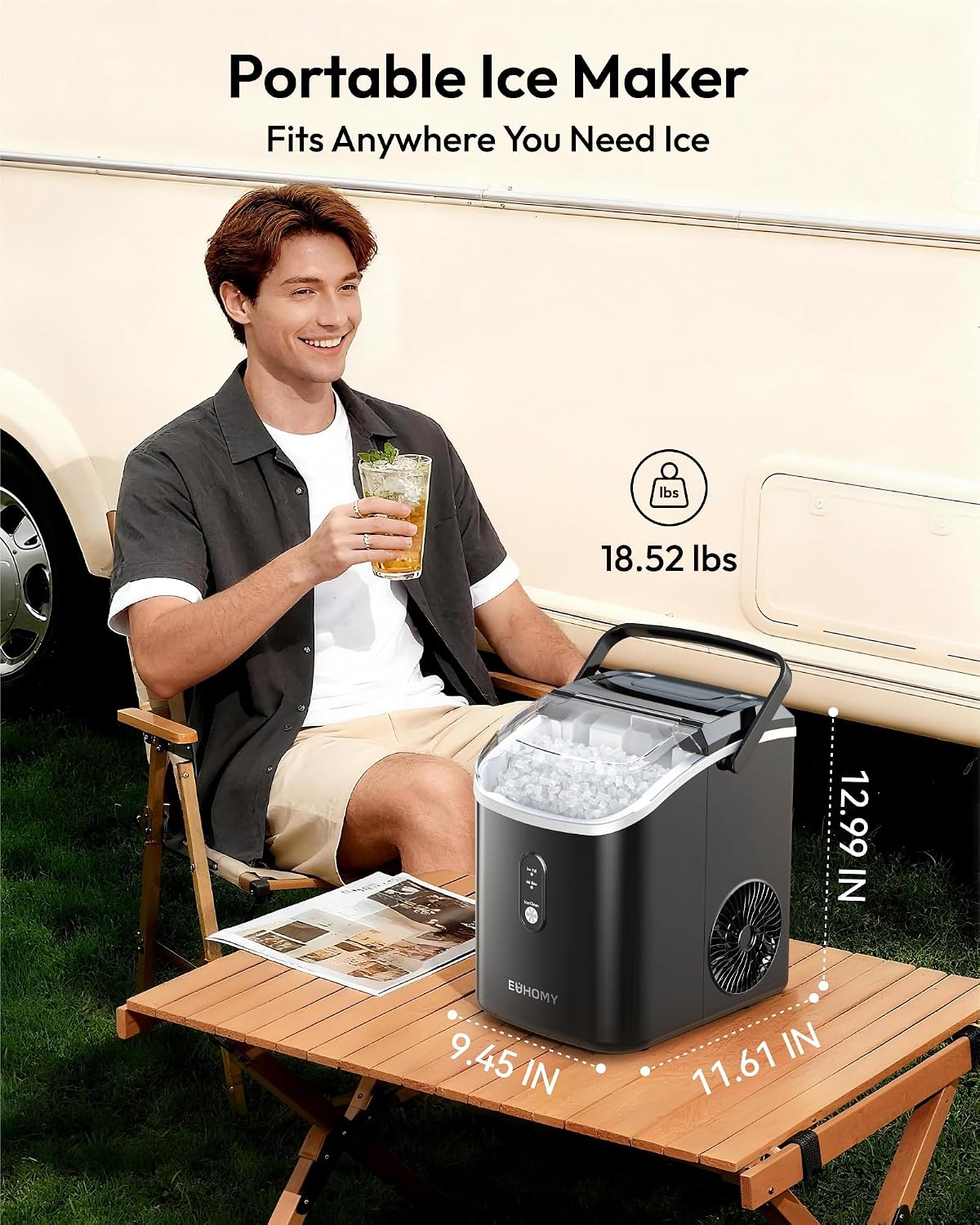 Thumbnail 6 de EUHOMY Nugget Ice Maker, 1.8 lb Basket