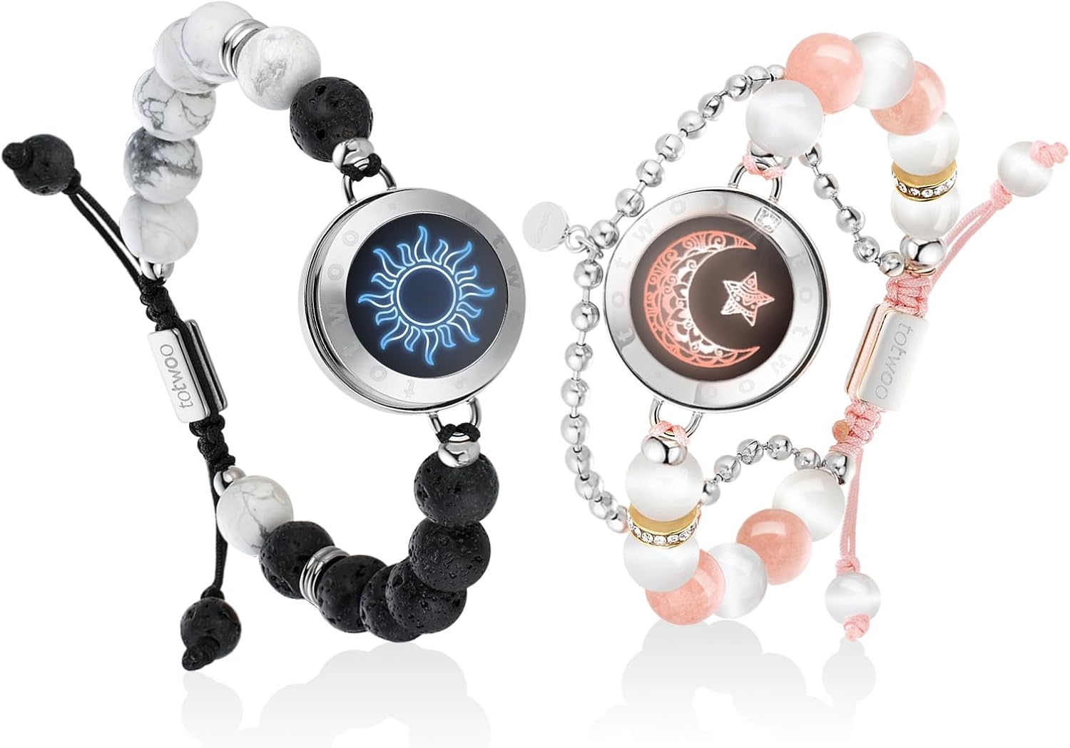 Detalle de TOTWOO Intelligente Partnerarmbänder für Fernbeziehungen – 1:1 Bluetooth-Koppelung, App-Steuerung und Licht-Vibrationssignale